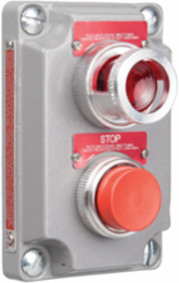 Aluminum Momentary Contact Push Button with 120V LED Pilot Light, 7.5 Inch x 5.75 Inch x 4 Inch