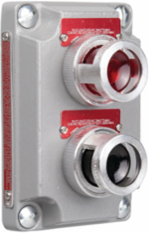 Aluminum Double LED Pilot Light Cover 7.625 Inch x 5.75 Inch, Red-Green