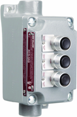 Aluminum Momentary Contact Control Station, 1/2 Inch Hub, 3NO/3NC Rating