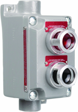Aluminum Control Station with Dual 120V Pilot Lights, 3 Inch Width, 0.025 A