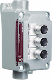 Aluminum Control Station with 3 Push Buttons, 3/4 Inch Hub, 60A Contact Rating