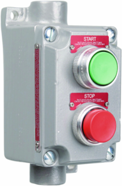 Aluminum Push Button Control Station - 3/4 Inch Hub Size, 10A, Hazardous Locations