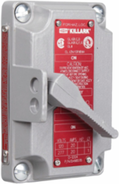 Aluminum 1-Pole Tumbler Switch Cover 20A, 5.75 x 5 x 3.25 Inch, SPST, Gray