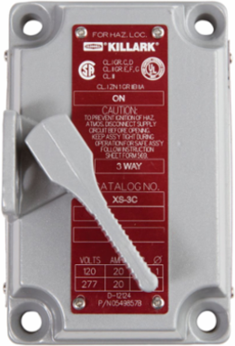 Aluminum 3-Way Tumbler Switch Cover - 20A, 6 Inch x 6.25 Inch x 4-1/4 Inch