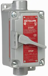 Aluminum Feed-Thru Box with 1-Pole Tumbler Switch, 1/2 Inch Conduit Hub, 20 Amps