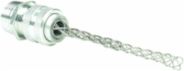 1 Inch Aluminum Straight Cord Connector with Mesh Grip, Cable Range 1.000-1.125 Inch