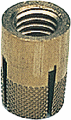 APO Threaded Insert, Brass, M6 Threads, Metallic Finish, Unpainted
