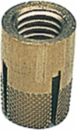 APO Threaded Insert, Brass, M6 Threads, Metallic Finish, Unpainted