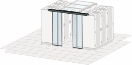 Aisle Containment Sliding Door, Manual, 1200W, RAL 7021