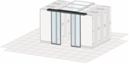 Aisle Containment Sliding Door, Manual, 1200W, RAL 7021