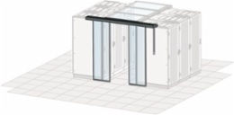 Aisle Containment Sliding Door, Automatic, 1200W, RAL 7021