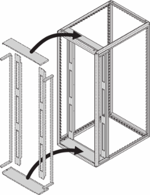 Air Separation Cover, front Panel Kit, for 800 mm Cabinet width, With Side Cutouts for Cable ducting