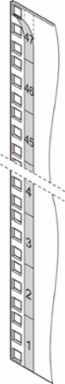 Varistar CP | 19" Panel/Slide Mount Dimensioning Strip, 47 U, White