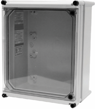 APO Flat Transparent Screw Cover, 7.32 Inch x 5.94 Inch x 8.26 Inch, Fiberglass, Light Gray