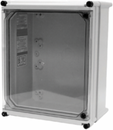 APO Flat Transparent Screw Cover, 7.32 Inch x 5.94 Inch x 8.26 Inch, Fiberglass, Light Gray