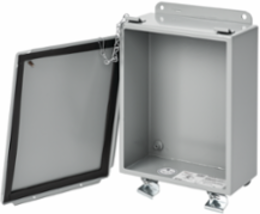 Lift-Off Clamp Cover Enclosure 10.00x8.00x4.00 Inch, Gray, Steel, NEMA 12