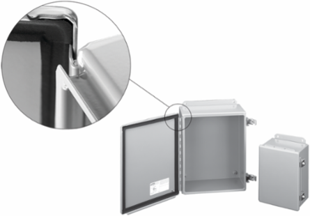 Continuous Hinge Flange Trough Collar 12 Inch x 10 Inch x 4-1/2 Inch, Steel, Gray, NEMA 12