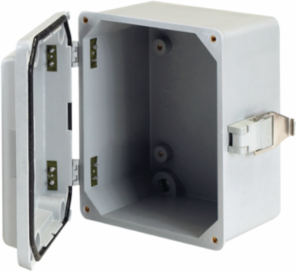 Screw Cover Quick-Release Latch Type 4X, 13.50x10.00x7.20, Gray, Fiberglass