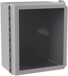 Continuous Hinge QR Window Cover Enclosure 14 Inch x 12 Inch x 8 Inch, Fiberglass, NEMA 4X