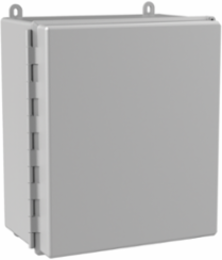 Continuous Hinge Screw-Cover Enclosure 4X, 14x12x8 Inch, Fiberglass, IP66