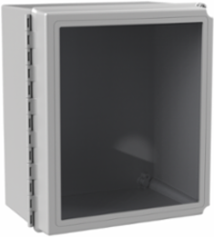 Continuous Hinge Window Cover Enclosure 14x12x8 Inch, NEMA Type 12, Fiberglass