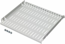 Vented Shelf 19-inch Rack Mount Fixed, 508mm depth, Light Gray, Steel
