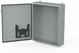 Continuous Hinge Enclosure, 20x16x10 Inch, NEMA Type 12, Gray Steel
