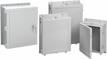 Fiberglass Hinge Cover Enclosure Type 4X, 20.19x20.25x10 Inch, Gray