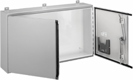 Continuous Hinge 2-Door Steel Enclosure 24 x 42 x 8 Inch, NEMA Type 12