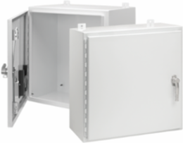 Single-Door Enclosure with 3-Point Latch 4X, 24x24x12, White, SS 304