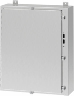 Wallmount Disconnect Enclosure with Clamps Type 4X, 24x21x8, Brushed, SS304