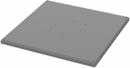 Pedestal System Base with Leveling Screws, 24.00x24.00, Gray, Mild Steel