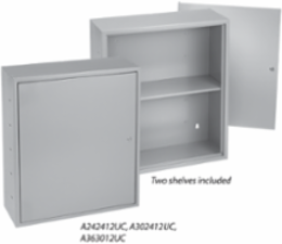 Locking Utility Cabinet, 36 Inch x 30 Inch x 12 Inch, Gray Steel