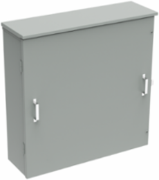 CT Cabinet 36x36x11 Inch Type 3R Hinged Cover, Steel, Lt Gray
