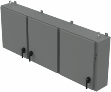 Low-Profile 3-Door Disconnect Enclosure, 36.00x82.25x10.00 in, NEMA 12, Steel