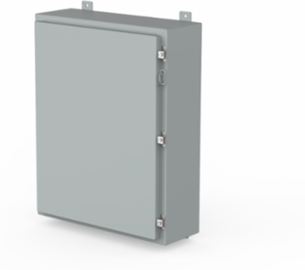 Continuous Hinge Enclosure 42x36x8 Inch Type 12 Steel, Gray, NEMA 12