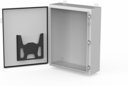Continuous Hinge Enclosure with Clamps LP Type 4, 48x30x8, Light Gray Mild Steel