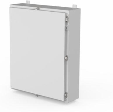 Continuous Hinge Enclosure with Clamps LP Type 4, 48 36x8, Light Gray Mild Steel