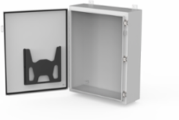 Continuous Hinge Enclosure with Clamps LP Type 4, 48 36x8, Light Gray Mild Steel