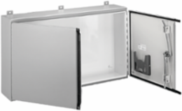 Continuous Hinge 2-Door Type 12 Enclosure, 48x48x12 Inch, Gray, Steel, NEMA 12