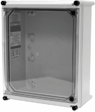 APO Flat Transparent Screw Cover Enclosure, 19.20x11.89x6.93 Inch, Fiberglass, Light Gray