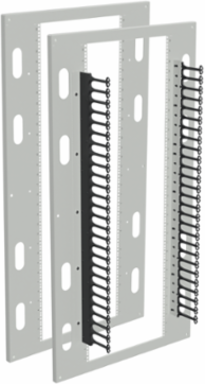 Seismic Rack Panel Kit Cable Managers, fits 90.00x36.00, Lt Gray, Steel