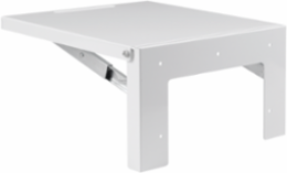Folding Shelf 12x18 Inch, 150lb Load, Light Gray, Powder Coated Steel