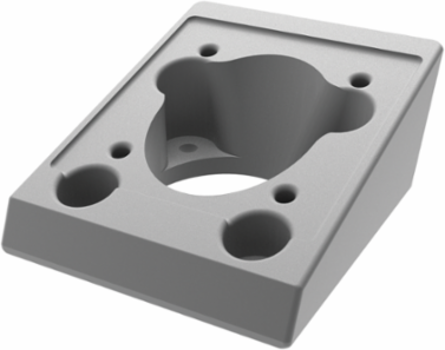 Angle Adapter for HMI Pedestal, Fits 4 Inch x 4 Inch, Aluminum, 15 Degree Tilt