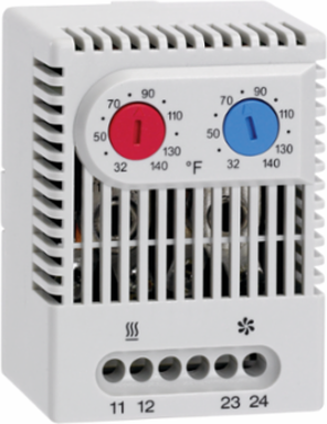 Dual Thermostat 2.64 Inch x 1.97 Inch x 1.81 Inch, Plastic, Light Gray