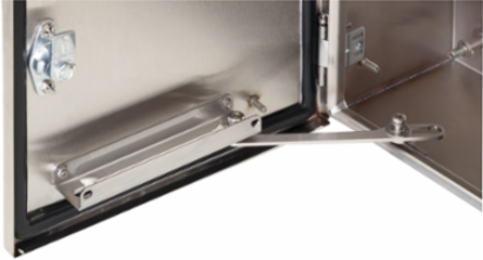 Stainless Steel Door Stop Kit for Wall-Mount Enclosures, Fits Type 12 Enclosure