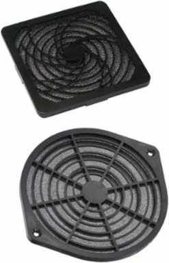 Fan Filter Kit for 4-Inch Fans, 4.88x4.88x.44 Inch, Black Plastic