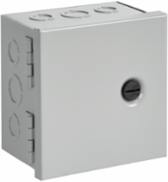Hinged-Cover Type 1, 16 Inch x 16 Inch x 6 Inch, Gray Steel