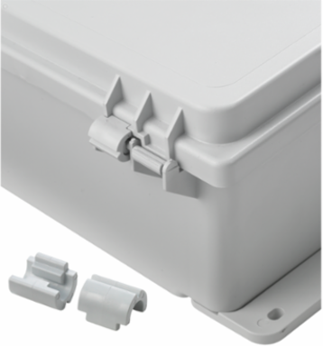PolyPro Hinge Retainers Lockable, 2.25x2.5x0.5, Light Gray, Polyester