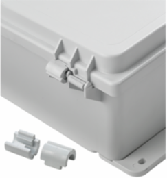 PolyPro Hinge Retainers Lockable, 2.25x2.5x0.5, Light Gray, Polyester